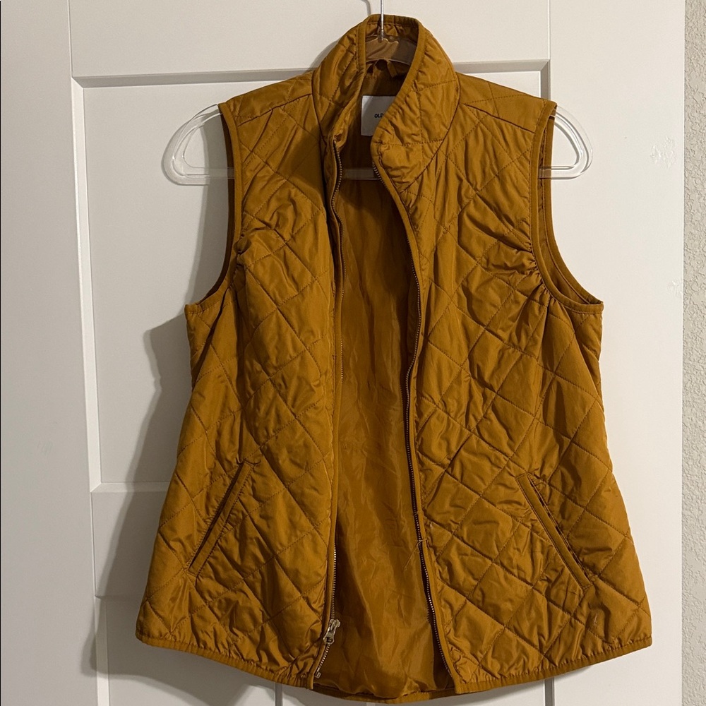 Old Navy Mustard Yellow Quilted Vest